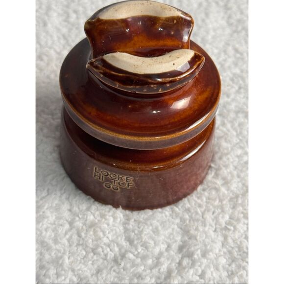 Vintage Locke Hi-Top 66 Brown Porcelain High Voltage Power Line Wire Insulator - Picture 5 of 13